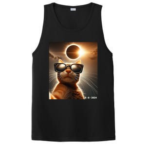 Cat Taking A Selfie With Solar 2024 Eclipse Wearing Glasses PosiCharge Competitor Tank