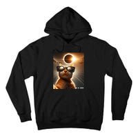 Cat Taking A Selfie With Solar 2024 Eclipse Wearing Glasses Tall Hoodie