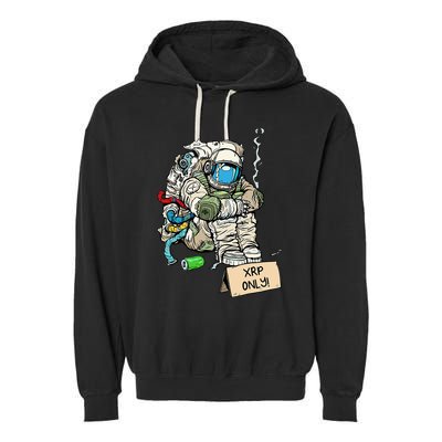 Cryptocurrency Talk - Astronaut Hodler Begging For XRP Garment-Dyed Fleece Hoodie