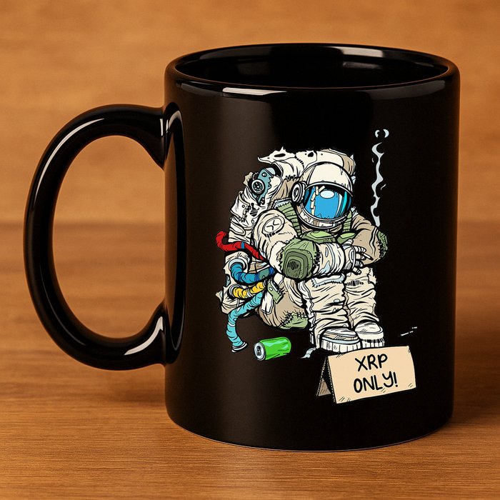 Cryptocurrency Talk - Astronaut Hodler Begging For XRP 11oz C Handle Ceramic Mug