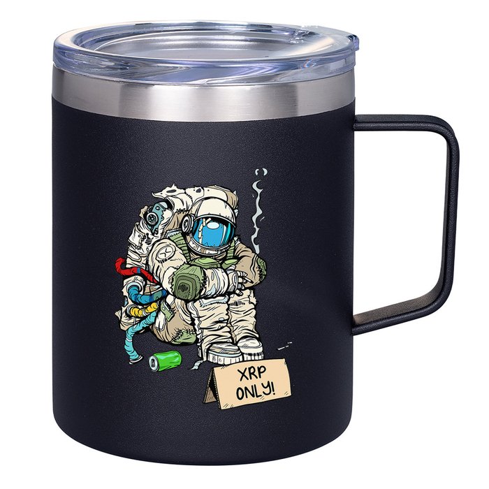 Cryptocurrency Talk - Astronaut Hodler Begging For XRP 12oz Stainless Steel Coffee Mug
