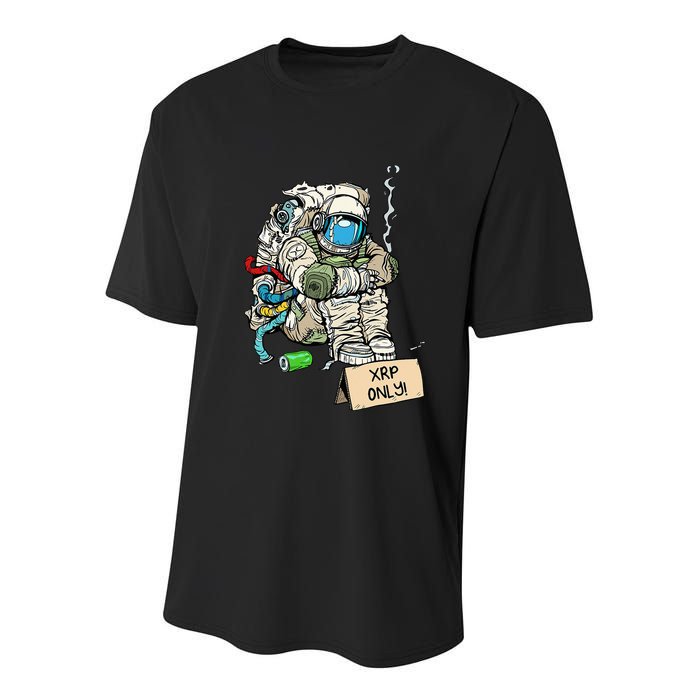 Cryptocurrency Talk - Astronaut Hodler Begging For XRP Youth Performance Sprint T-Shirt