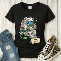 Cryptocurrency Talk - Astronaut Hodler Begging For XRP Womens T-Shirt
