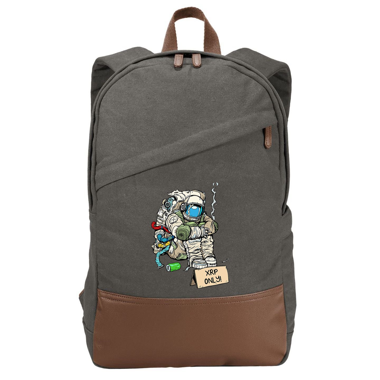 Cryptocurrency Talk - Astronaut Hodler Begging For XRP Cotton Canvas Backpack