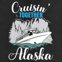 Cruisin' Together Alaska Alaskan Wilderness Gift 7 Panel Mesh Trucker Snapback Hat