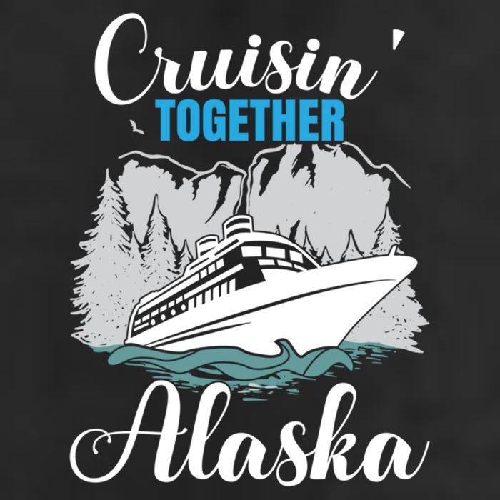 Cruisin' Together Alaska Alaskan Wilderness Gift 7 Panel Mesh Trucker Snapback Hat
