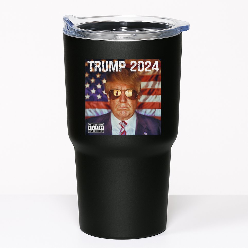 Classic Trump American Flag Photo Donald Trump Album Cover Tumbler