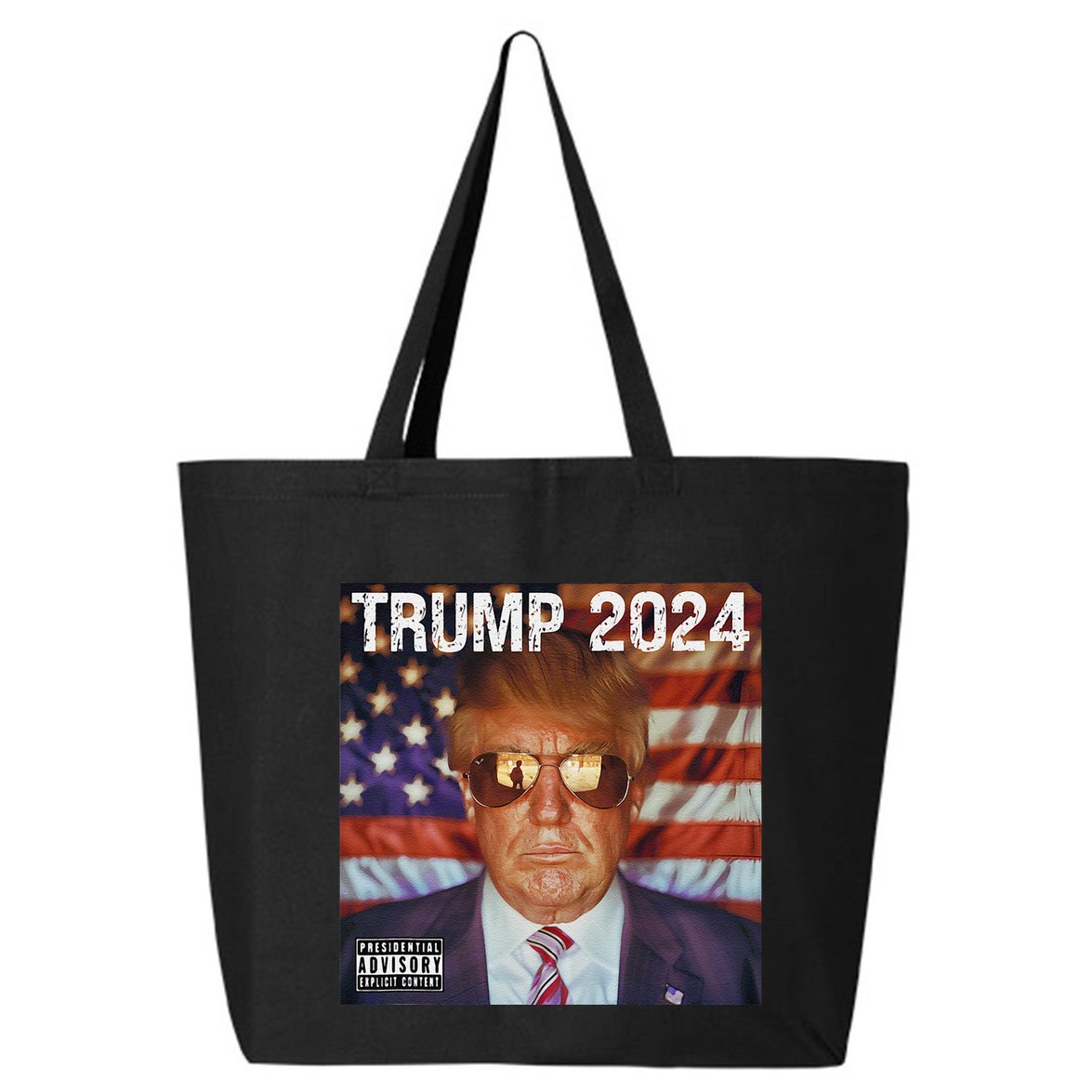 Classic Trump American Flag Photo Donald Trump Album Cover 25L Jumbo Tote