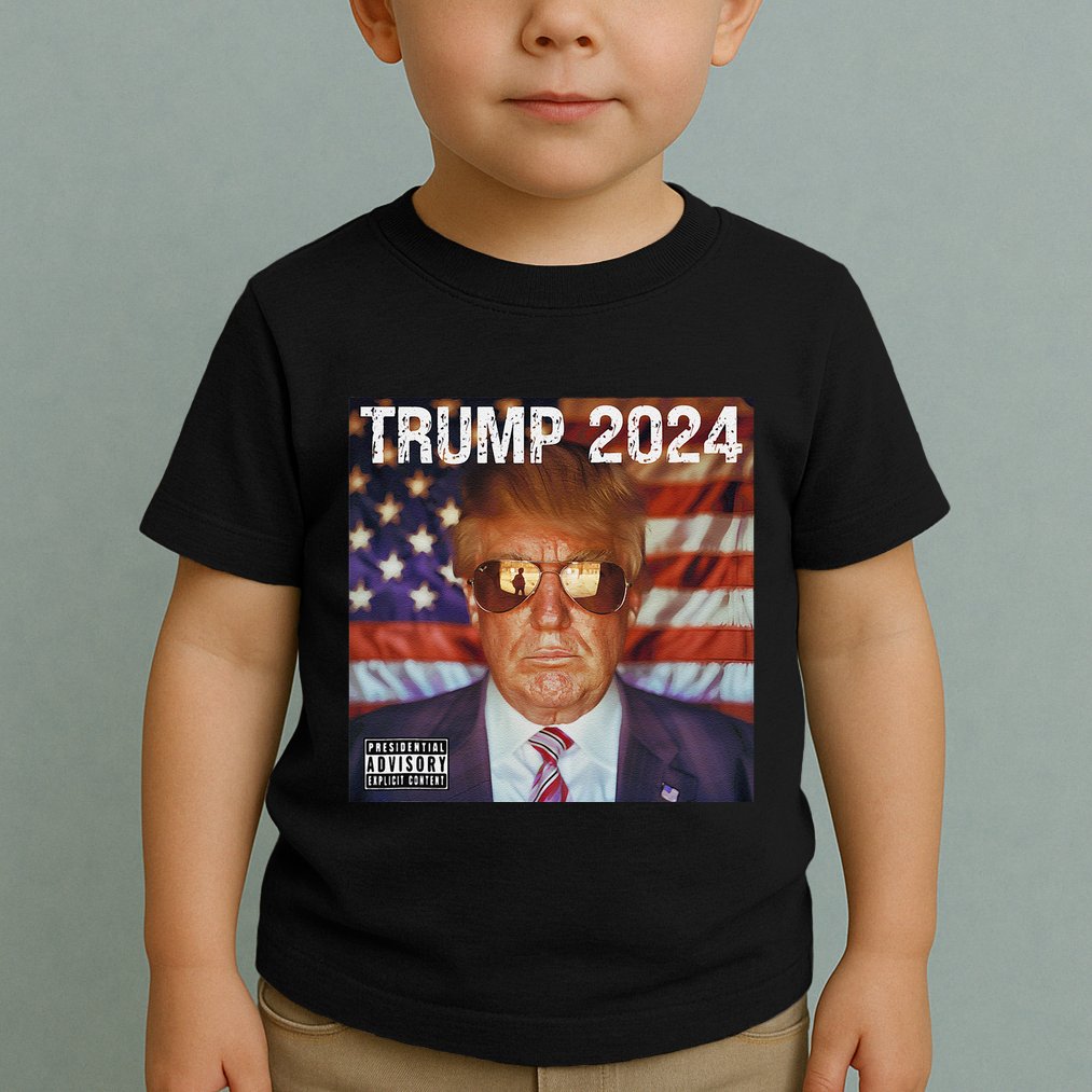 Classic Trump American Flag Photo Donald Trump Album Cover Toddler T-Shirt