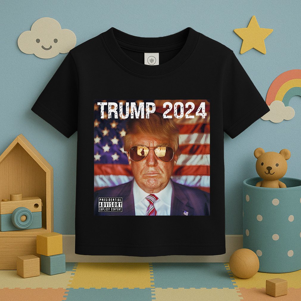 Classic Trump American Flag Photo Donald Trump Album Cover Toddler T-Shirt