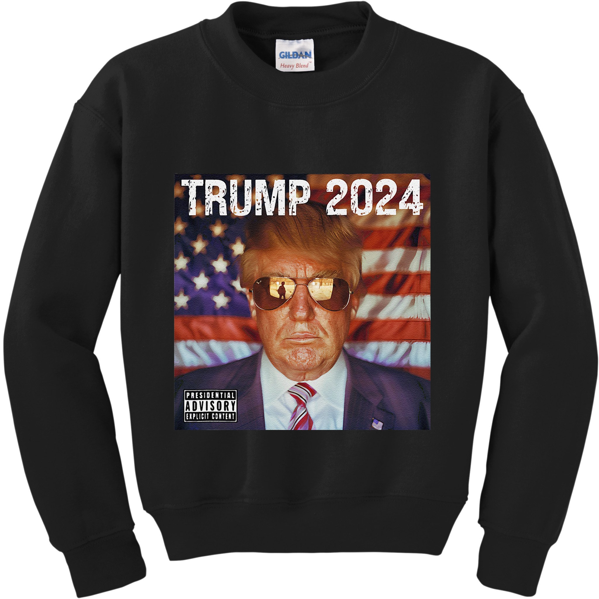 Classic Trump American Flag Photo Donald Trump Album Cover Kids Sweatshirt