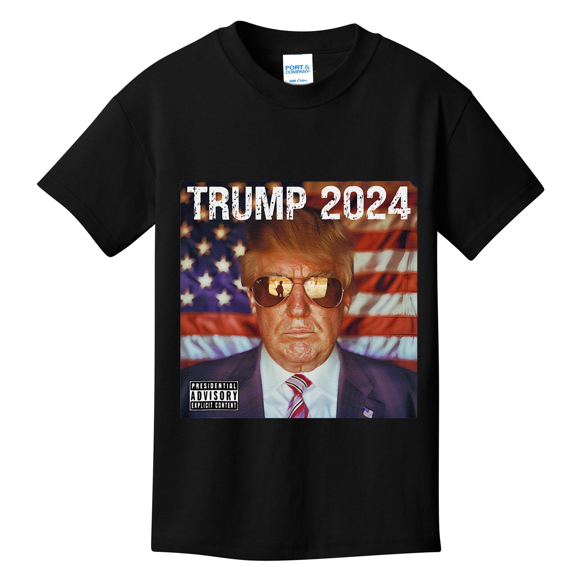 Classic Trump American Flag Photo Donald Trump Album Cover Kids T-Shirt