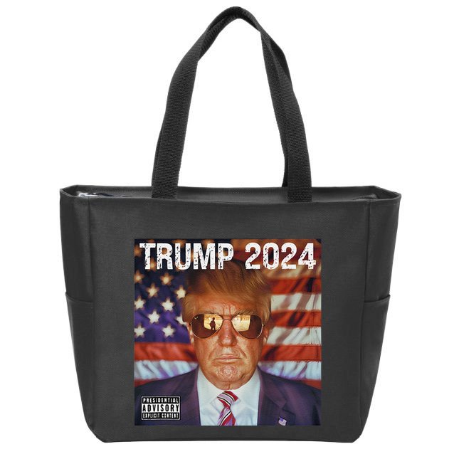 Classic Trump American Flag Photo Donald Trump Album Cover Zip Tote Bag
