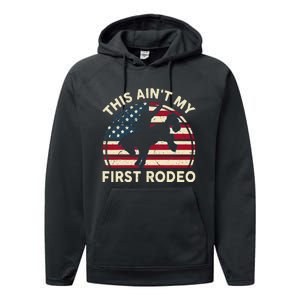 Cowboy This Aint My First Rodeo Wo Horse Riding Performance Fleece Hoodie