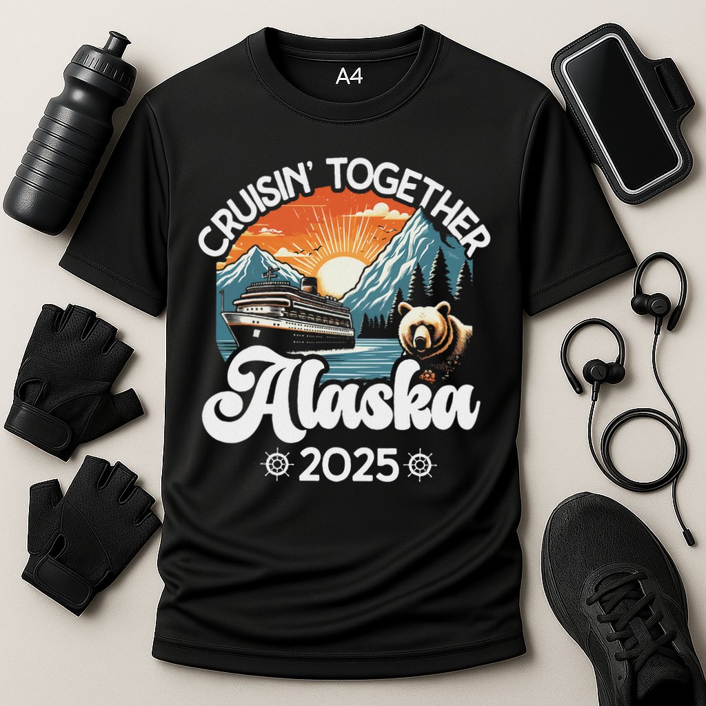 Cruisin Together Alaska 2025 Family Friend Alaska Cruise Cooling Performance Crew T-Shirt