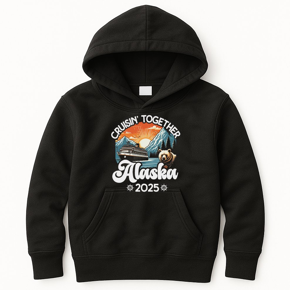 Cruisin Together Alaska 2025 Family Friend Alaska Cruise Kids Hoodie