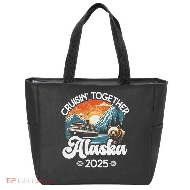 Cruisin Together Alaska 2025 Family Friend Alaska Cruise Zip Tote Bag