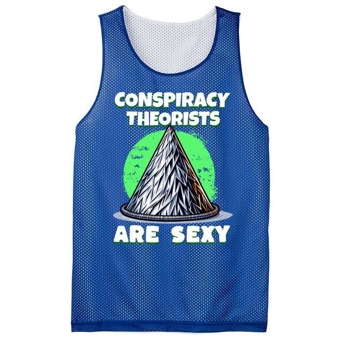 Conspiracy Theorists Are Sexy Tinfoil Hat Truth Seeking Gift Mesh Reversible Basketball Jersey Tank