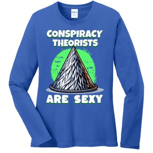 Conspiracy Theorists Are Sexy Tinfoil Hat Truth Seeking Gift Ladies Long Sleeve Shirt