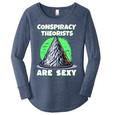 Conspiracy Theorists Are Sexy Tinfoil Hat Truth Seeking Gift Women's Perfect Tri Tunic Long Sleeve Shirt