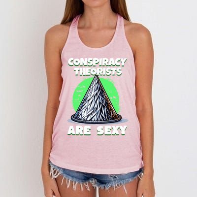 Conspiracy Theorists Are Sexy Tinfoil Hat Truth Seeking Gift Women's Knotted Racerback Tank