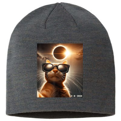 Cat Taking A Selfie With Solar 2024 Eclipse Wearing Glasses Sustainable Beanie