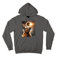 Cat Taking A Selfie With Solar 2024 Eclipse Wearing Glasses Tall Hoodie