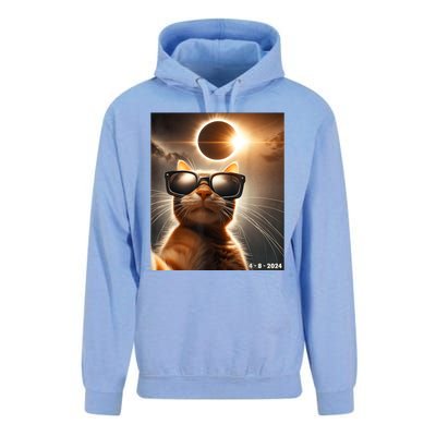 Cat Taking A Selfie With Solar 2024 Eclipse Wearing Glasses Unisex Surf Hoodie