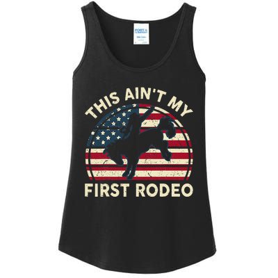 Cowboy This Aint My First Rodeo Western Horse Riding Ladies Essential Tank