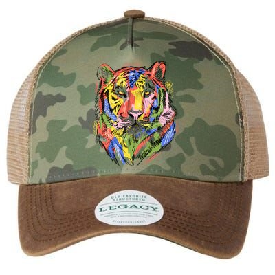 Colorful Tiger Animal Art Legacy Tie Dye Trucker Hat