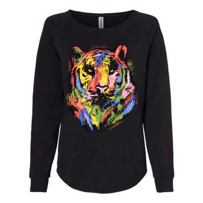 Colorful Tiger Animal Art Womens California Wash Sweatshirt