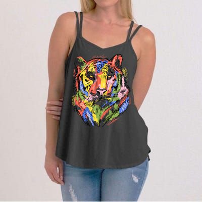 Colorful Tiger Animal Art Women's Strappy Tank