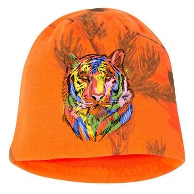 Colorful Tiger Animal Art Kati - Camo Knit Beanie