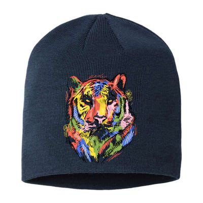 Colorful Tiger Animal Art Sustainable Beanie