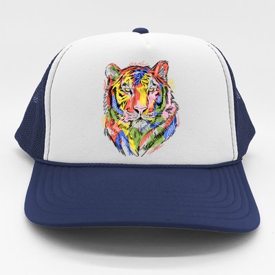 Colorful Tiger Animal Art Trucker Hat