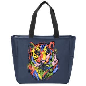 Colorful Tiger Animal Art Zip Tote Bag