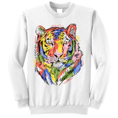 Colorful Tiger Animal Art Sweatshirt