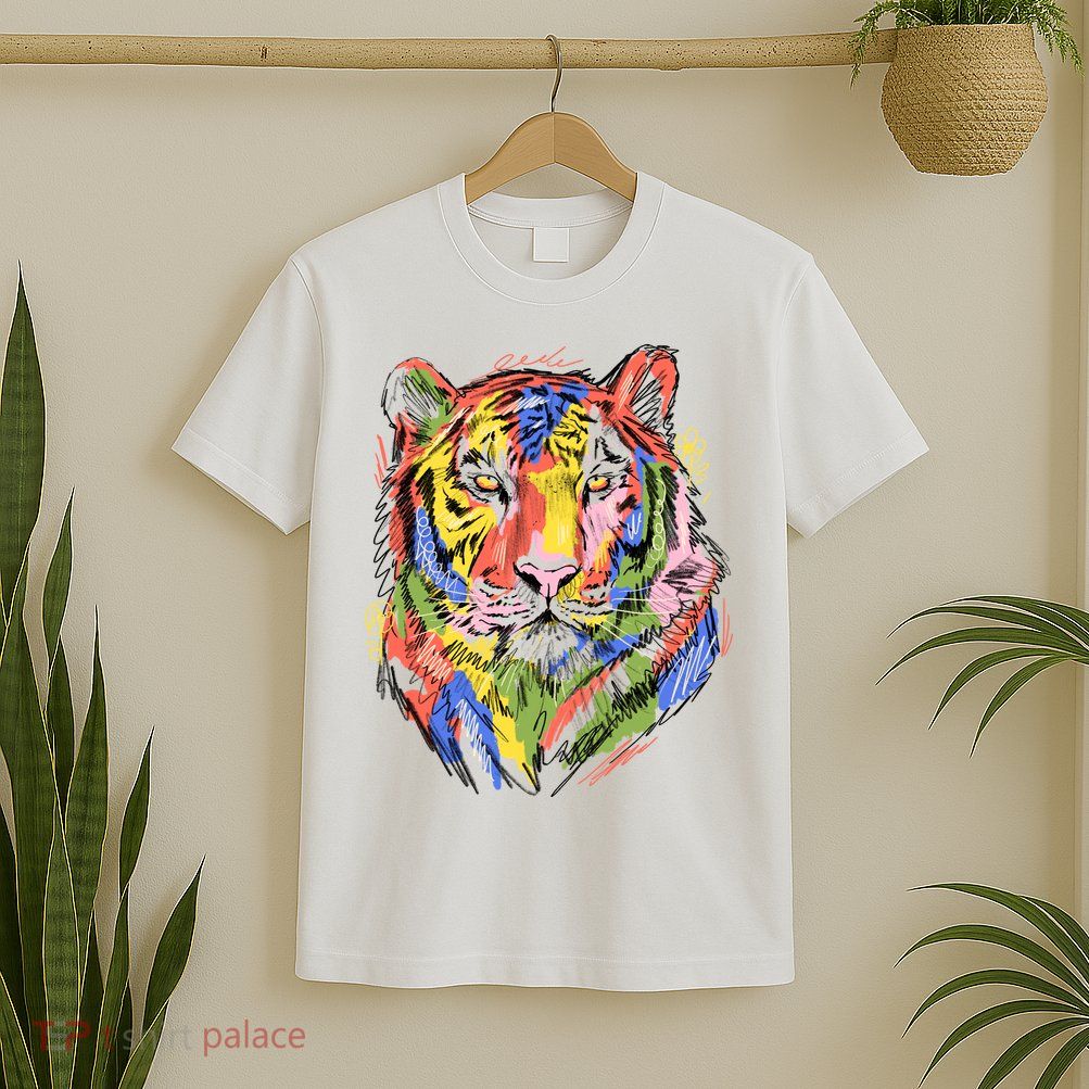Colorful Tiger Animal Art T-Shirt