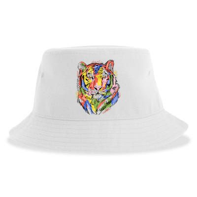 Colorful Tiger Animal Art Sustainable Bucket Hat