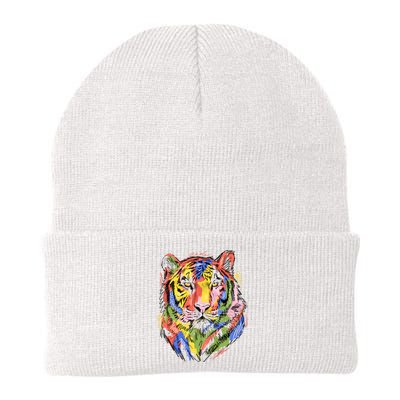 Colorful Tiger Animal Art Knit Cap Winter Beanie