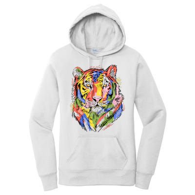 Colorful Tiger Animal Art Women's Pullover Hoodie