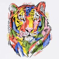 Colorful Tiger Animal Art Cooling Performance Long Sleeve Crew