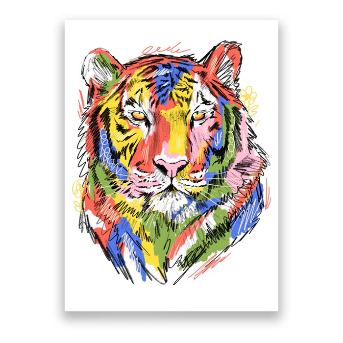 Colorful Tiger Animal Art Poster