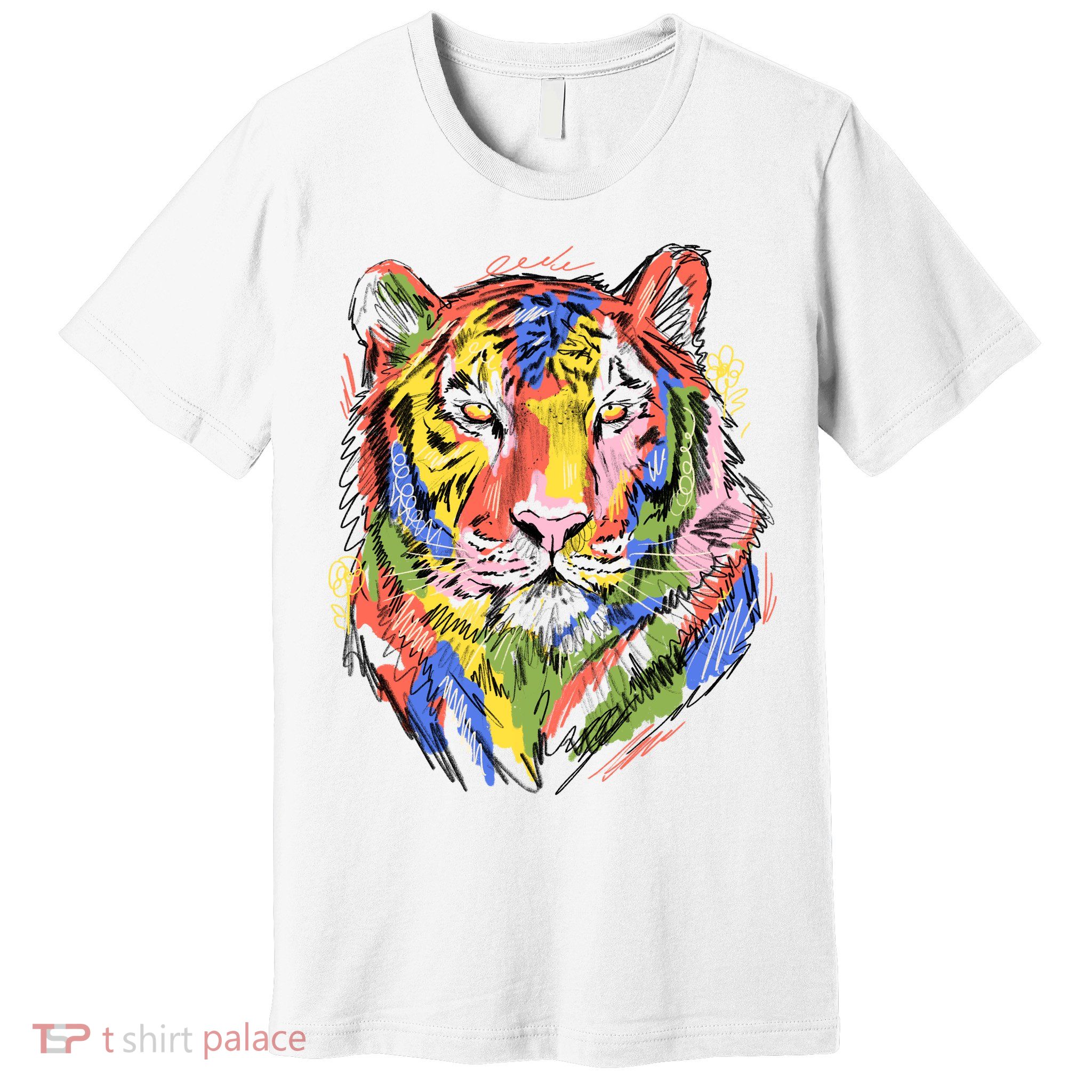 Colorful Tiger Animal Art Premium T-Shirt