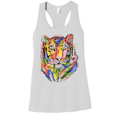 Colorful Tiger Animal Art Women's Racerback Tank