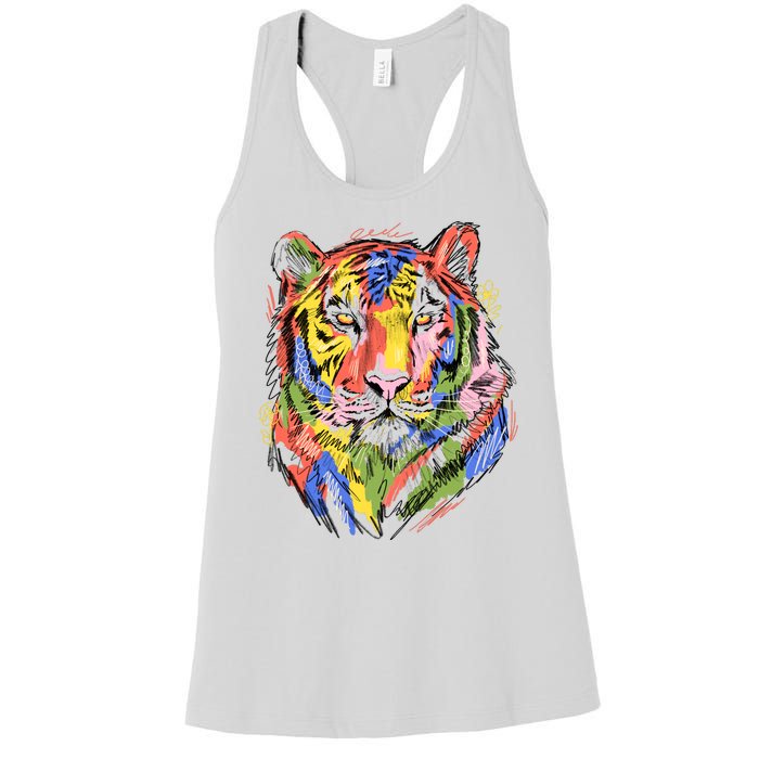 Colorful Tiger Animal Art Women's Racerback Tank