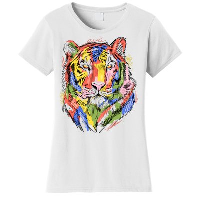 Colorful Tiger Animal Art Women's T-Shirt