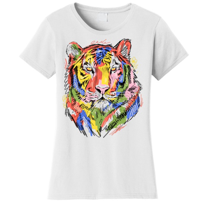 Colorful Tiger Animal Art Women's T-Shirt