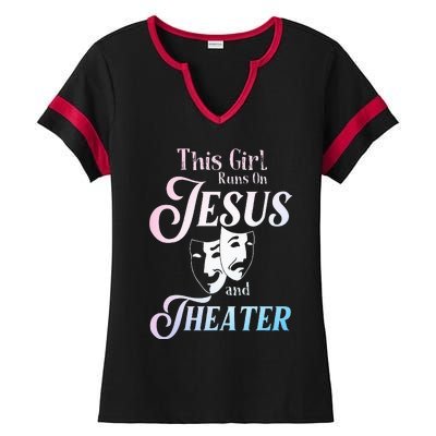 Cute Theatre Art For  Acting Musical Lover Ladies Halftime Notch Neck Tee