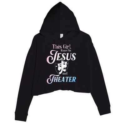 Cute Theatre Art For  Acting Musical Lover Crop Fleece Hoodie